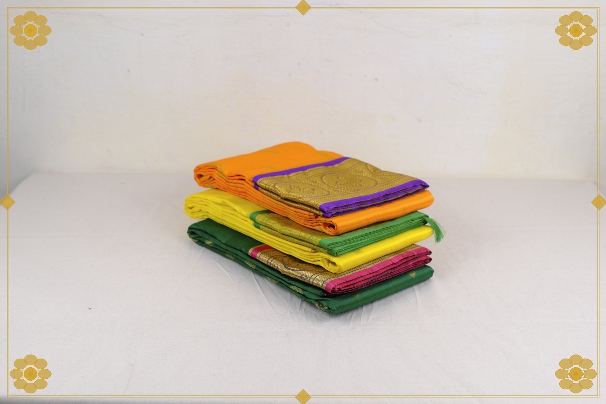 Sets Of 6 Gajam Arani Silk Single Side Saree